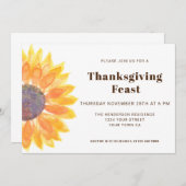Zonnebloem Thanksgiving Binnenuitnodiging Kaart (Voorkant / Achterkant)