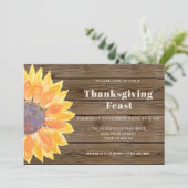 Zonnebloem Thanksgiving hout Kaart (Staand voorkant)