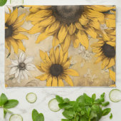 Zonnebloem Theedoek (Gevouwen)