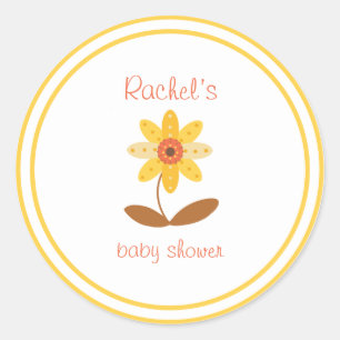 Zonnebloem Thema Baby shower Sticker