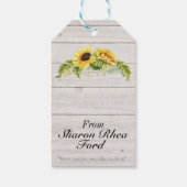 Zonnebloem thema cadeau Labels Cadeaulabel (Achterkant)