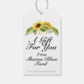 Zonnebloem thema cadeaulabel (Achterkant)