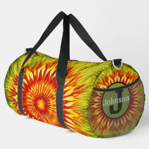 Zonnebloem Tie Dye monogram persoonlijke Reis Tas