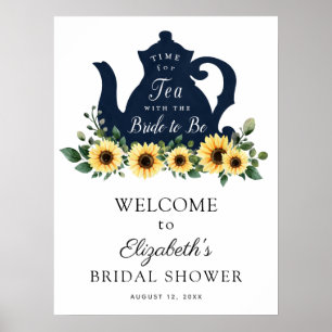 Zonnebloem Tijd voor Thee Bruidsbruiloft Welkomstb Poster