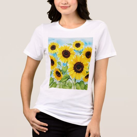 Zonnebloem Tri-Blend Shirt (Voorkant)