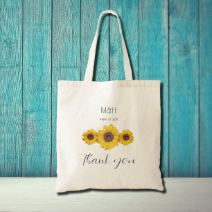 zonnebloem-trio - bruiloft Dank u Tote Bag