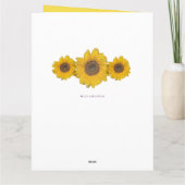 Zonnebloem trio in burlap- naamdag kaart (Achterkant)