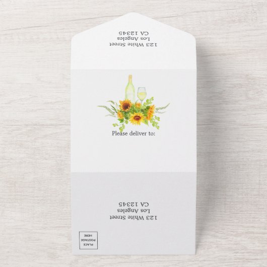 Zonnebloem Trouw Alles In Eén Uitnodiging (Buitenkant)