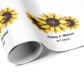 Zonnebloem Trouw Bloem Geel Wit Cadeaupapier (Rol Hoek)