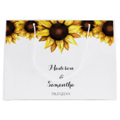 Zonnebloem Trouw Geel Wit   Groot Cadeauzakje (Voorkant)