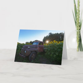 Zonnebloem Truck Zonneschijn Blanco Notitiekaart