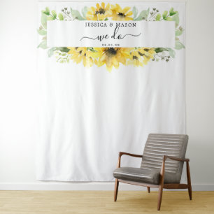 Zonnebloem Tuin Trouwfeest We Do Achtergrond Foto Wandkleed