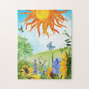 Zonnebloem Tuinlandschap Litha Solstice Legpuzzel