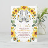 Zonnebloem Twintig Baby shower Gele Florenz Kaart (Staand voorkant)