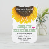 Zonnebloem Typografie Modern Wedding Kaart (Staand voorkant)