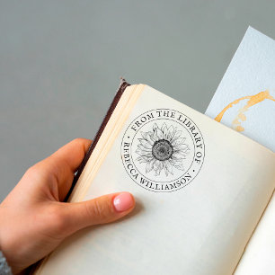 Zonnebloem uit de bibliotheek van aangepaste naam  	rubberstempel