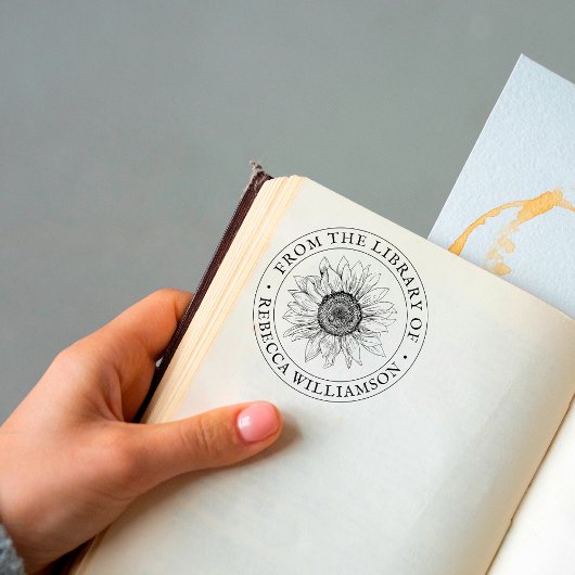 Zonnebloem uit de bibliotheek van aangepaste naam  	rubberstempel