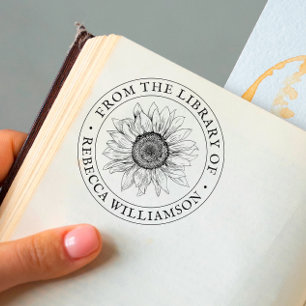 Zonnebloem uit de bibliotheek van aangepaste naam zelfinktende stempel