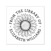 Zonnebloem uit de bibliotheek van boek aangepaste   zelfinktende stempel (Design)