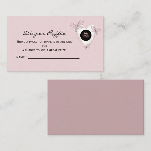 Zonnebloem Ultrasound Dusty Roos Diaper Raffle Informatiekaartje (Voorkant / Achterkant)