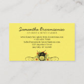 Zonnebloem van gele klasse, bijenhoningbijen visitekaartje (Achterkant)