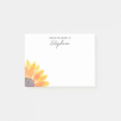 Zonnebloem van het bureau van Gepersonaliseerd Post-it® Notes (Voorkant)