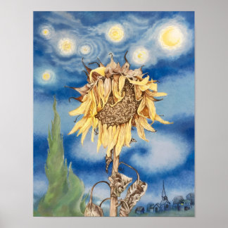 Zonnebloem van Vincent Poster