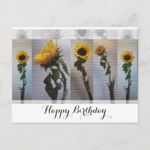 Zonnebloem Verjaardag Briefkaart