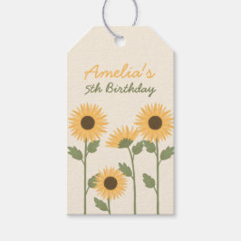 Zonnebloem Verjaardagsfeestje Favor Gift Labels Cadeaulabel
