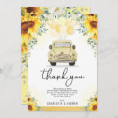 Zonnebloem, vers, met quarantaine-Baby shower Bedankkaart (Voorkant / Achterkant)