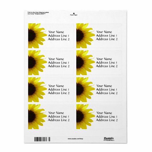 Zonnebloem Verzendlabel (Full Sheet)