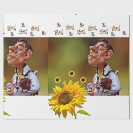 Zonnebloem Veterarian Matte Wrapping Paper Cadeaupapier (Vlak)