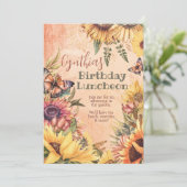 Zonnebloem viering uitnodigingen (Staand voorkant)