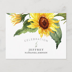 Zonnebloem viering van het leven na het verlies bi briefkaart