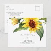Zonnebloem viering van het leven na verlies bijeen briefkaart (Voorkant / Achterkant)