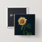 Zonnebloem Vierkante Button 5,1 Cm (Voorkant /achterkant)