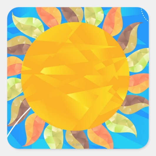 Zonnebloem Vierkante Sticker (Voorkant)