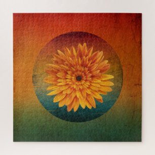 zonnebloem vintage bloem legpuzzel