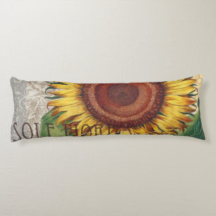 Zonnebloem Vintage Damask Flower Art Lichaamskussen