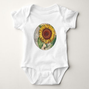 Zonnebloem Vintage Damask Flower Art Romper