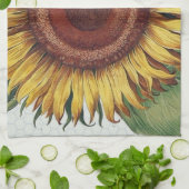 Zonnebloem Vintage Damask Flower Art Theedoek (Gevouwen)