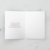 Zonnebloem Violet Damast Trouw Dankkaart Bedankkaart (Binnen)