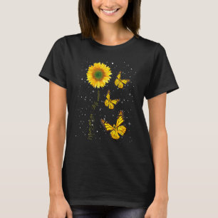Zonnebloem Vlinder Geef Nooit Op Multiple Sclerose T-shirt