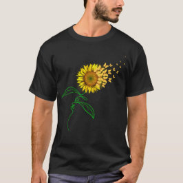 Zonnebloem Vlinder Hart Liefde Natuur Gift T-shirt