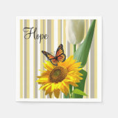 Zonnebloem vlinder witte tulp papier servetten (Voorkant)