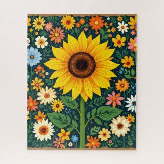 Zonnebloem Volkskunst Puzzel