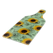 Zonnebloem voor de snijkant van glas snijplank (Hoek)