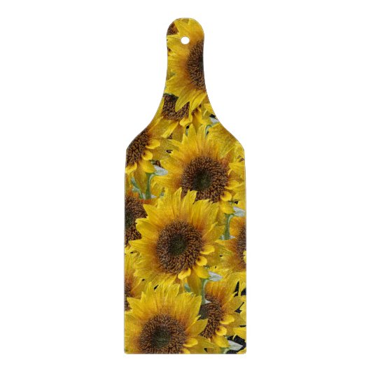 Zonnebloem voor de snijkant van glas snijplank (Voorkant)