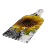 Zonnebloem voor de snijkant van glas snijplank (Hoek)