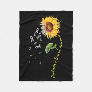 Zonnebloem voor de ziekte van Parkinson bewustzijn Fleece Deken